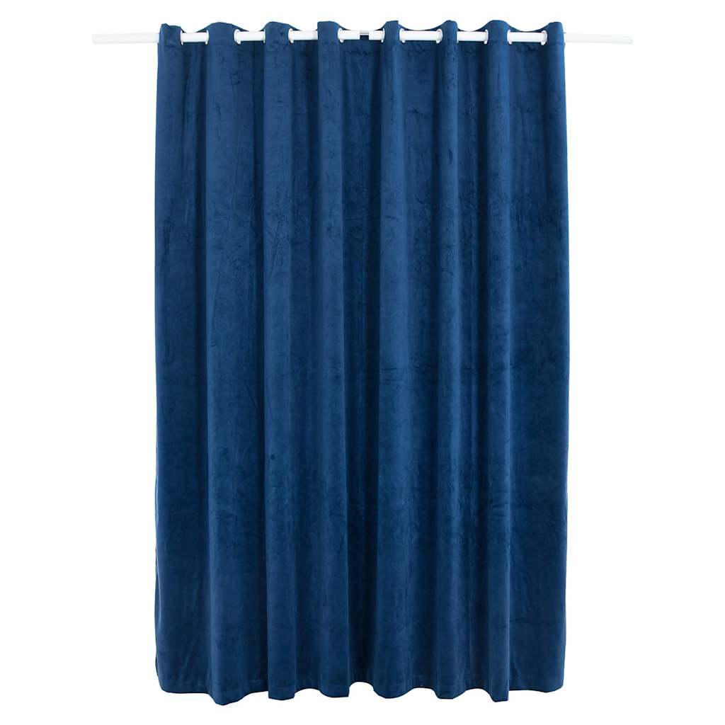 vidaXL Draperie opacă albastru închis 290x245cm catifea inele metalice vidaXL Draperie opacă albastru închis 290x245cm catifea inele metalice