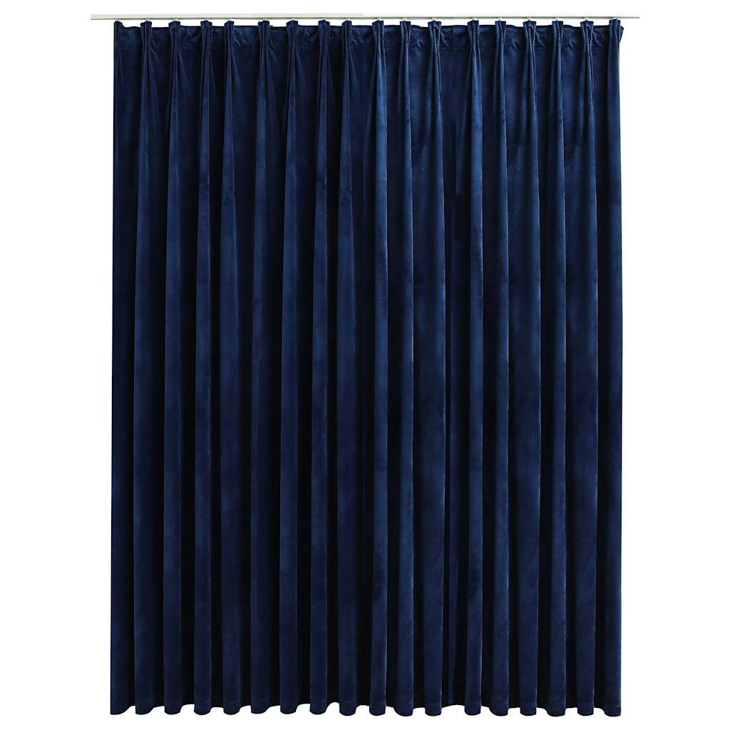 vidaXL Draperie opacă, albastru închis, 290x245cm, catifea, cu cârlige vidaXL Draperie opacă, albastru închis, 290x245cm, catifea, cu cârlige