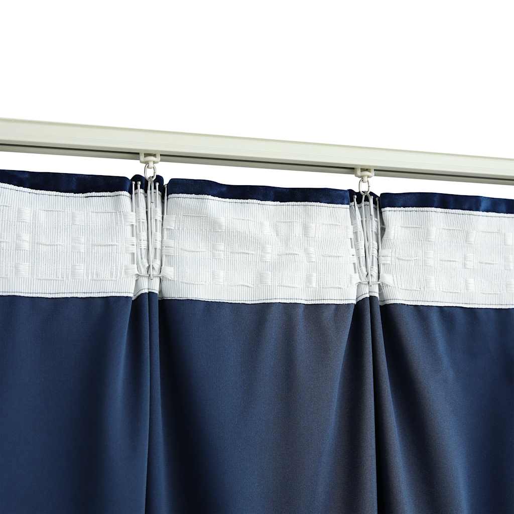 vidaXL Draperie opacă, albastru închis, 290x245cm, catifea, cu cârlige vidaXL Draperie opacă, albastru închis, 290x245cm, catifea, cu cârlige
