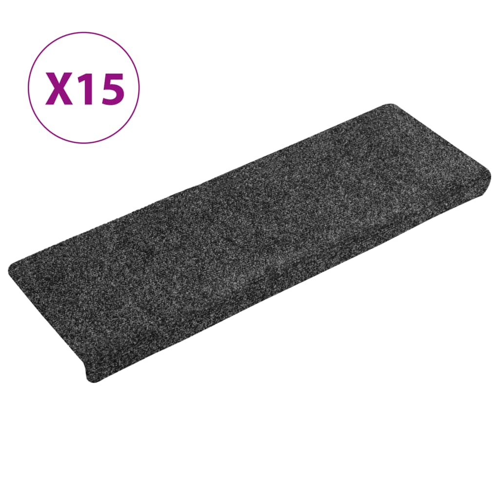 vidaXL Covorașe scări autoadezive, 15 buc., 65x21x4 cm, gri, cu margine dreptunghiulară vidaXL Covorașe scări autoadezive, 15 buc., 65x21x4 cm, gri, cu margine dreptunghiulară