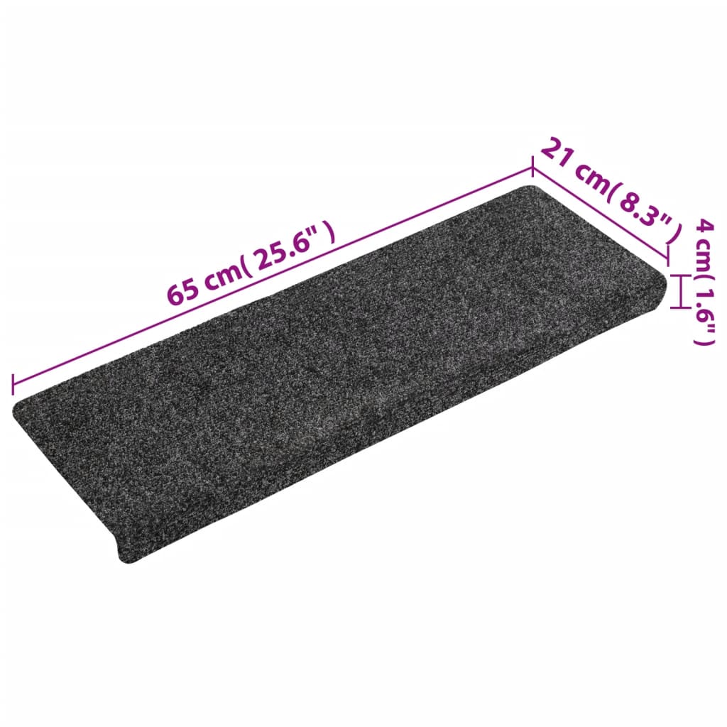 vidaXL Covorașe scări autoadezive, 15 buc., 65x21x4 cm, gri, cu margine dreptunghiulară vidaXL Covorașe scări autoadezive, 15 buc., 65x21x4 cm, gri, cu margine dreptunghiulară