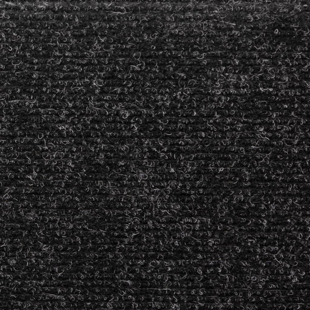 vidaXL Covorașe scări autoadezive, 15 buc., 65x21x4 cm, margini dreptunghiulare negre