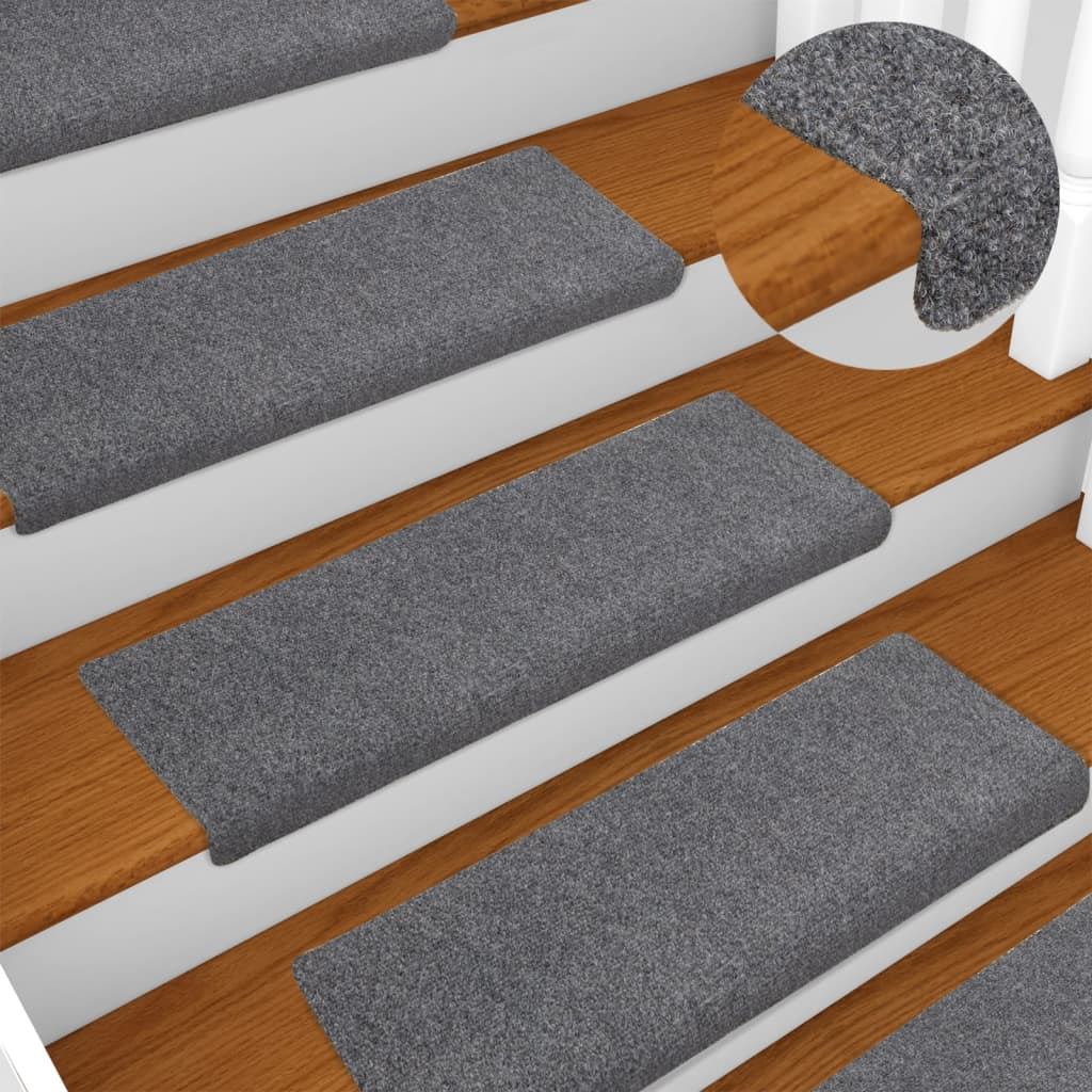 vidaXL Covorașe autoadezive pentru scări, 15 buc., 65x21x4 cm, gri deschis, cu margini dreptunghiulare vidaXL Covorașe autoadezive pentru scări, 15 buc., 65x21x4 cm, gri deschis, cu margini dreptunghiulare
