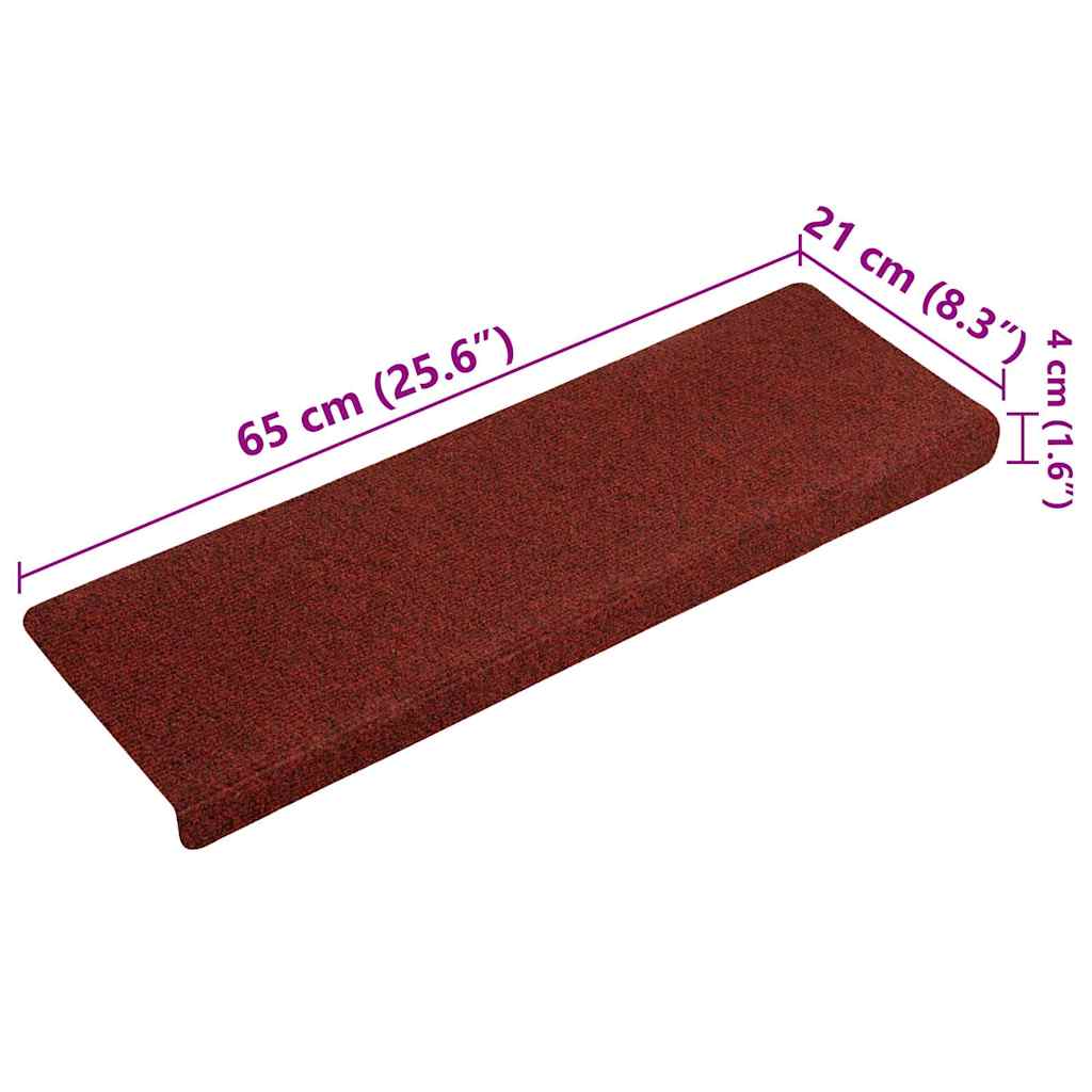 vidaXL Covorașe pentru scări autoadezive, 15 buc., 65x21x4 cm, margini dreptunghiulare, roșu bordeaux vidaXL Covorașe pentru scări autoadezive, 15 buc., 65x21x4 cm, margini dreptunghiulare, roșu bordeaux