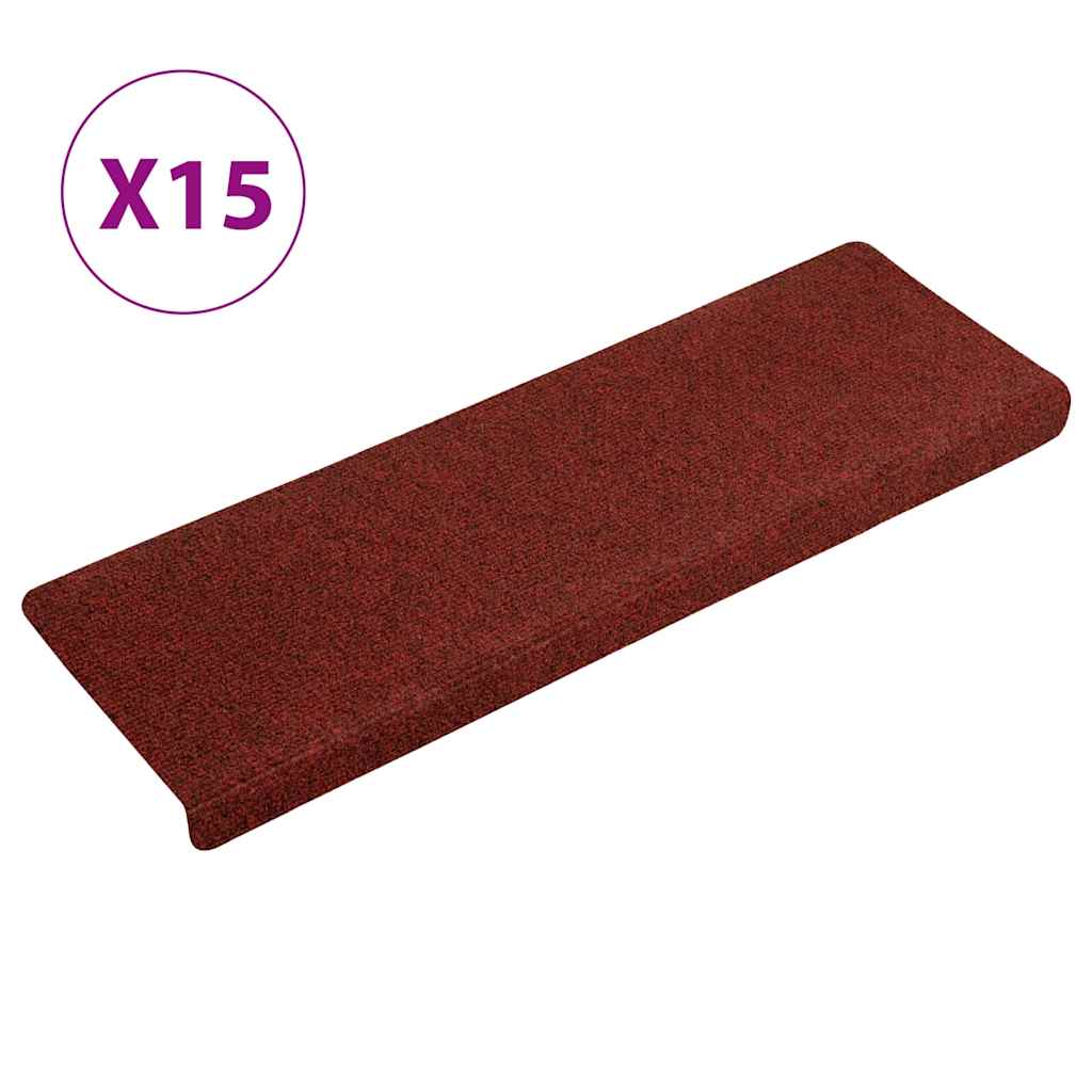 vidaXL Covorașe pentru scări autoadezive, 15 buc., 65x21x4 cm, margini dreptunghiulare, roșu bordeaux vidaXL Covorașe pentru scări autoadezive, 15 buc., 65x21x4 cm, margini dreptunghiulare, roșu bordeaux