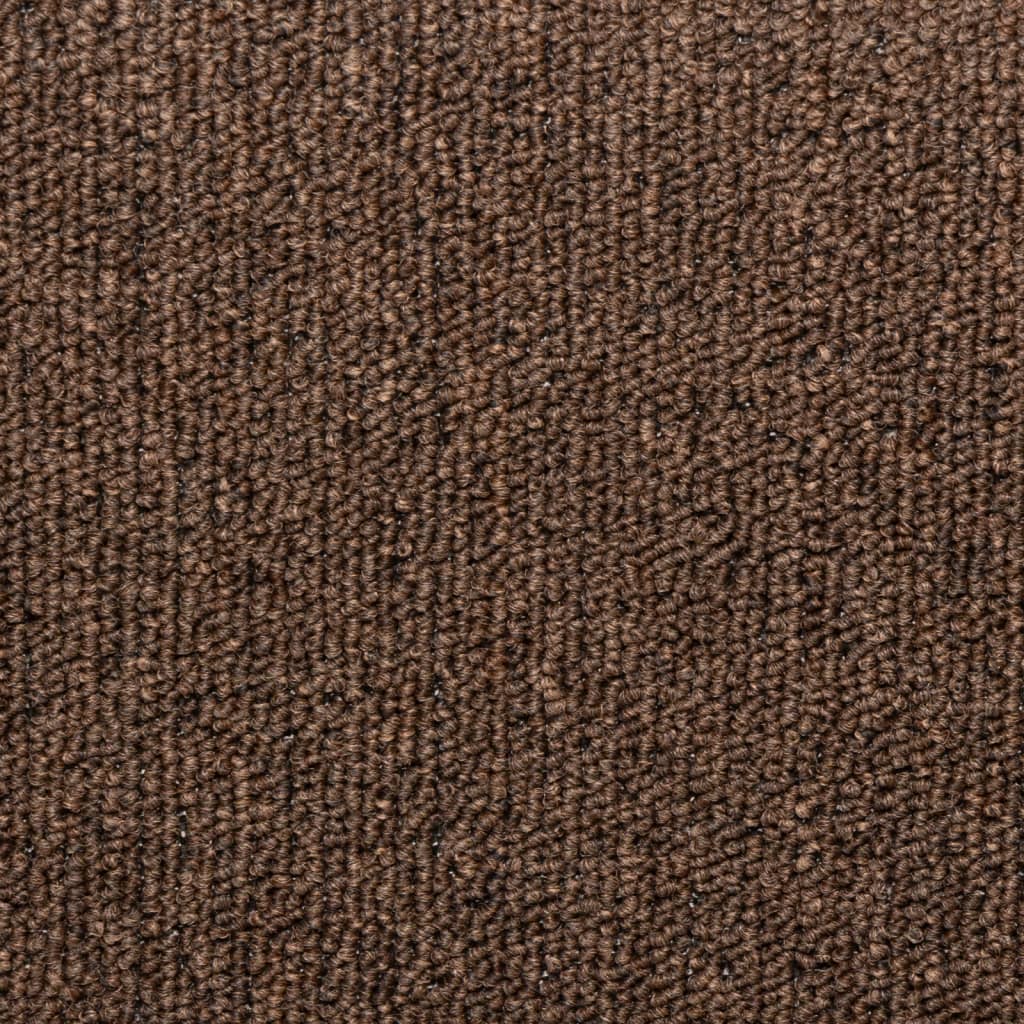 vidaXL Covorașe pentru scări, 15 buc., 65x21x4 cm, maro, cu margini dreptunghiulare