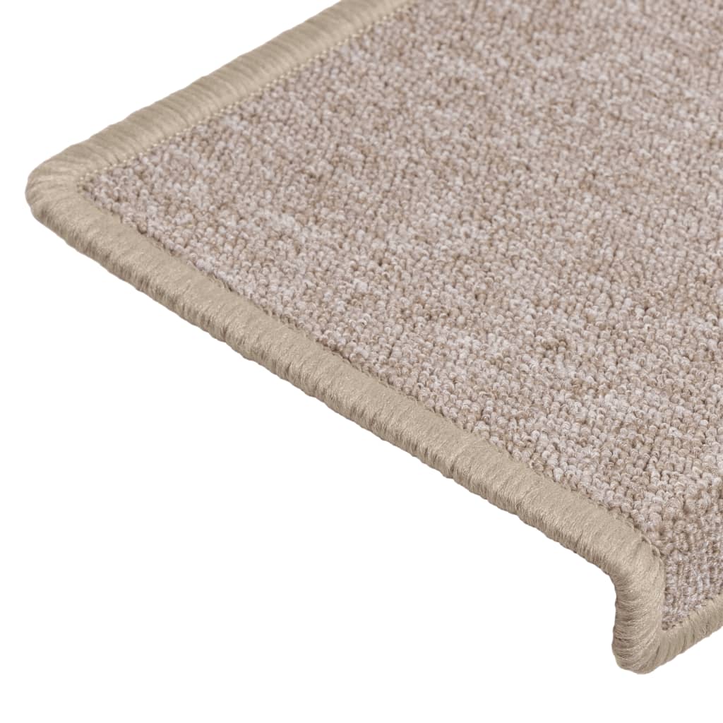 vidaXL Covorașe de trepte de scară, 15 buc., gri taupe, 65x21x4 cm