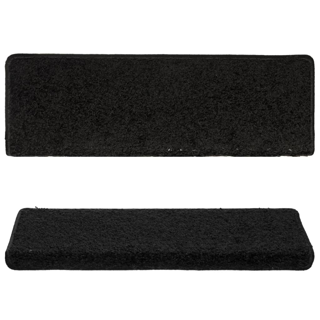 vidaXL Covorașe de trepte de scară, 15 buc., negru, 65x21x4 cm vidaXL Covorașe de trepte de scară, 15 buc., negru, 65x21x4 cm