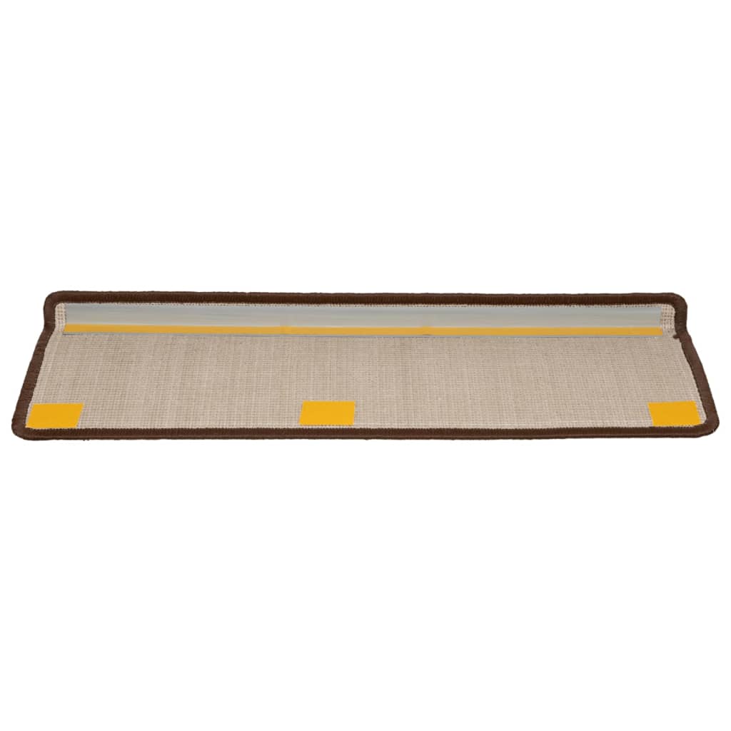 vidaXL Covorașe de trepte de scară, 15 buc., maro, 65x21x4 cm vidaXL Covorașe de trepte de scară, 15 buc., maro, 65x21x4 cm