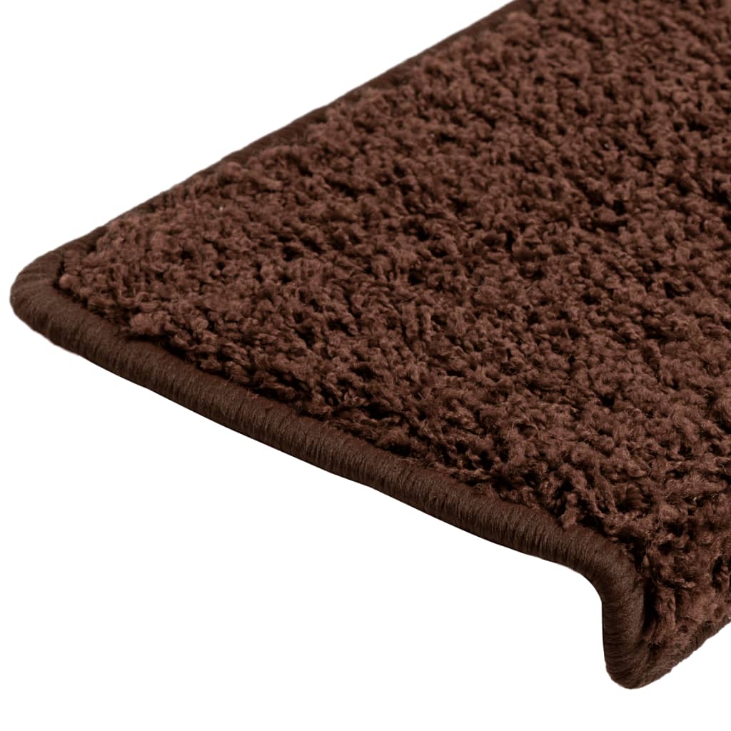 vidaXL Covorașe de trepte de scară, 15 buc., maro, 65x21x4 cm vidaXL Covorașe de trepte de scară, 15 buc., maro, 65x21x4 cm