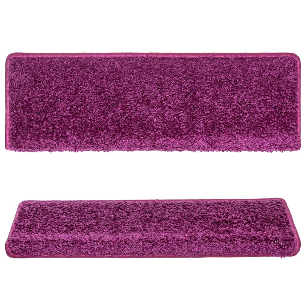 vidaXL Covorașe de trepte de scară, 15 buc., violet, 65x21x4 cm