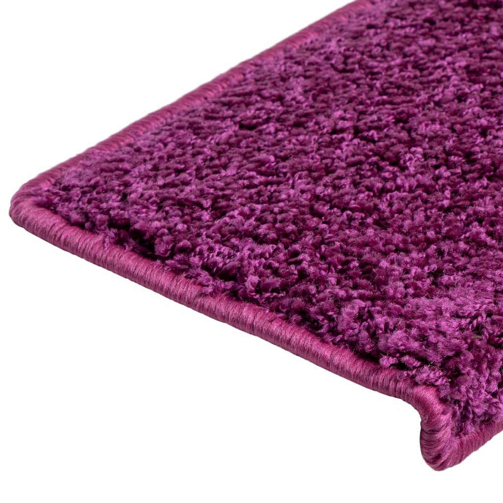 vidaXL Covorașe de trepte de scară, 15 buc., violet, 65x21x4 cm
