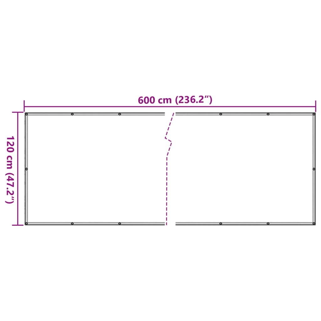 vidaXL Paravan de balcon, antracit, 120 x 600 cm, țesătură oxford