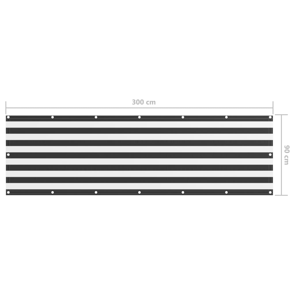 vidaXL Paravan de balcon, antracit și alb, 90x300 cm, țesătură oxford