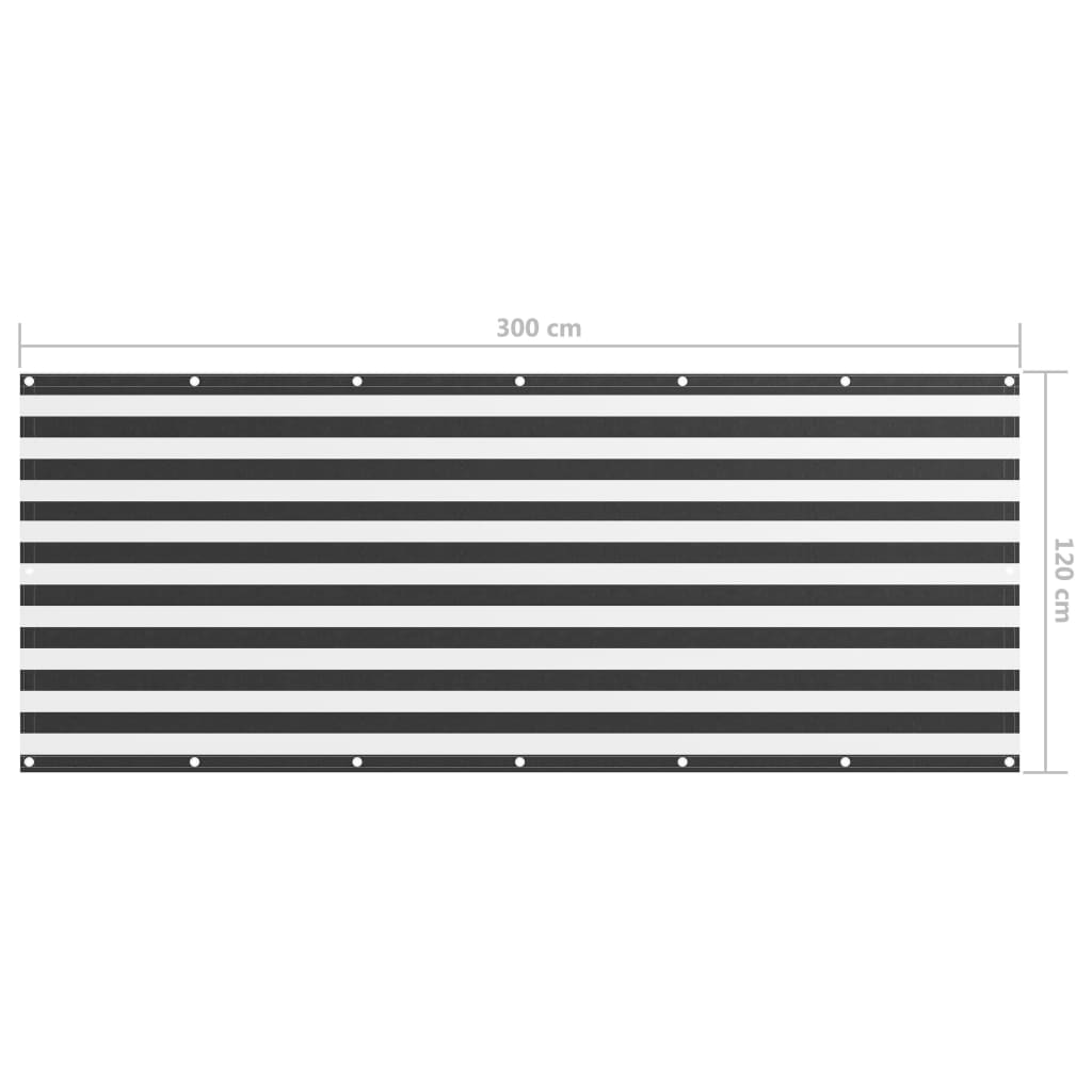 vidaXL Paravan de balcon, antracit și alb, 120x300 cm, țesătură oxford vidaXL Paravan de balcon, antracit și alb, 120x300 cm, țesătură oxford