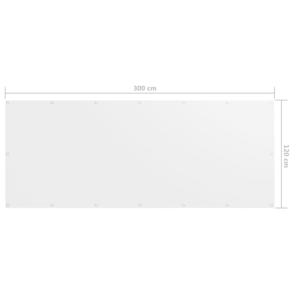 vidaXL Paravan de balcon, alb, 120 x 300 cm, țesătură oxford
