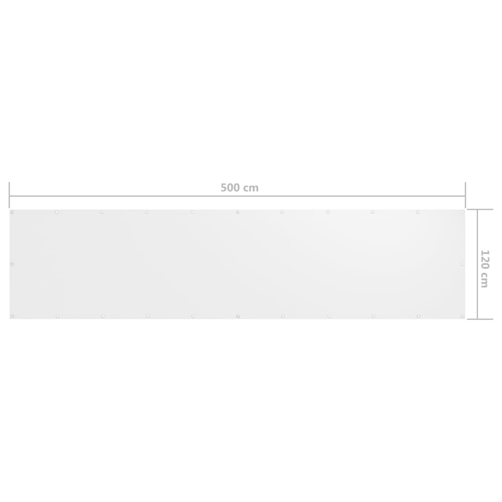 vidaXL Paravan de balcon, alb, 120 x 500 cm, țesătură oxford