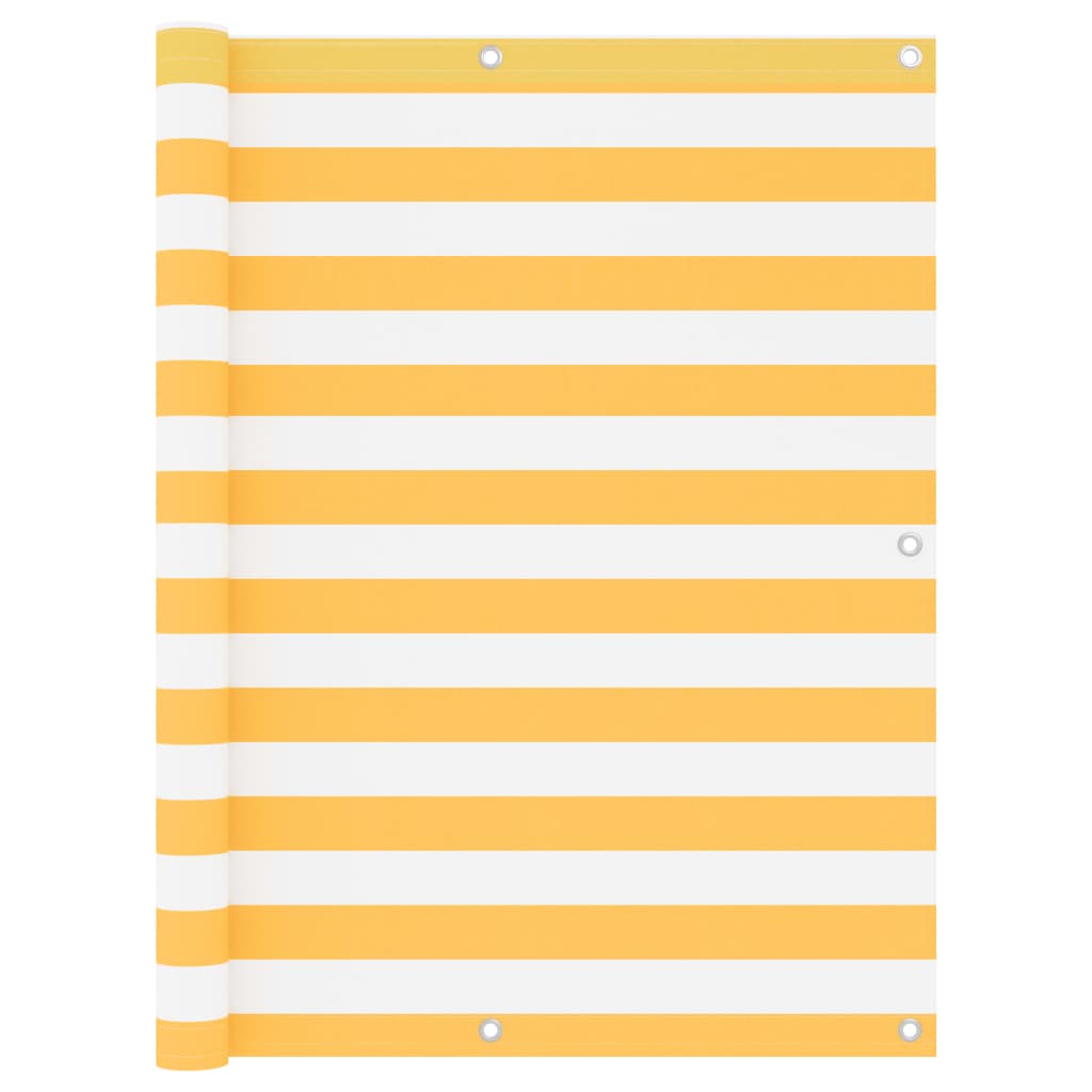 vidaXL Paravan de balcon, alb și galben, 120 x 300 cm, țesătură oxford