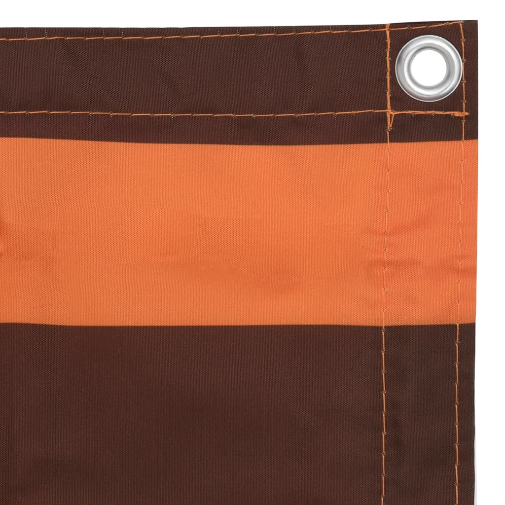 vidaXL Paravan de balcon portocaliu/maro 75 x 500 cm țesătură oxford