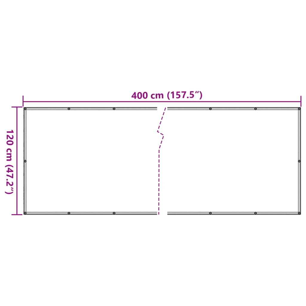 vidaXL Paravan balcon, bej, 120x400 cm, țesătură oxford