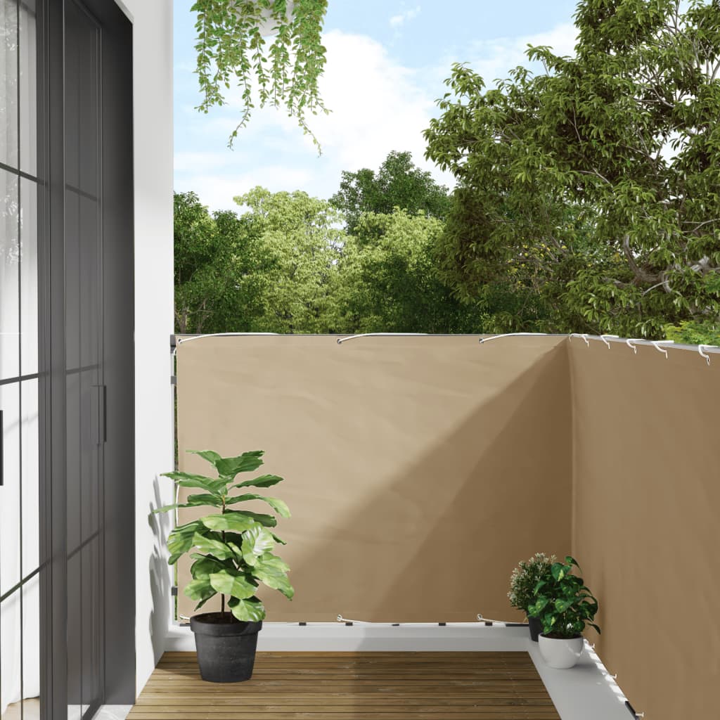 vidaXL Paravan de balcon, bej, 120x500 cm, țesătură oxford vidaXL Paravan de balcon, bej, 120x500 cm, țesătură oxford