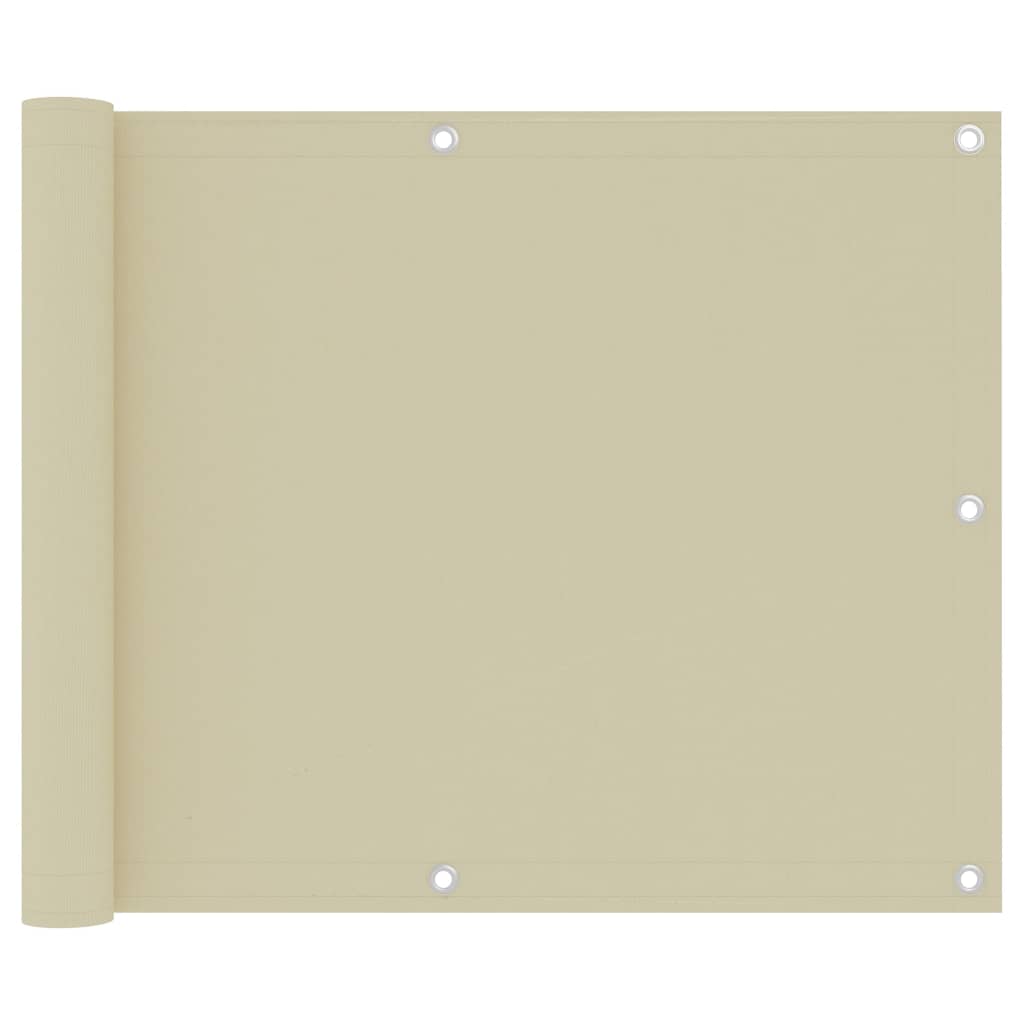 vidaXL Paravan pentru balcon, crem, 75x300 cm, țesătură oxford