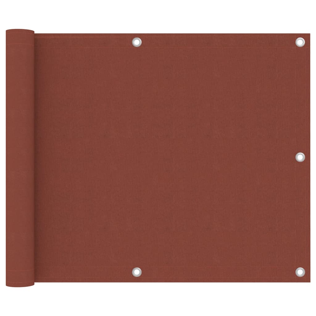 vidaXL Paravan de balcon, cărămiziu, 75x500 cm, țesătură oxford