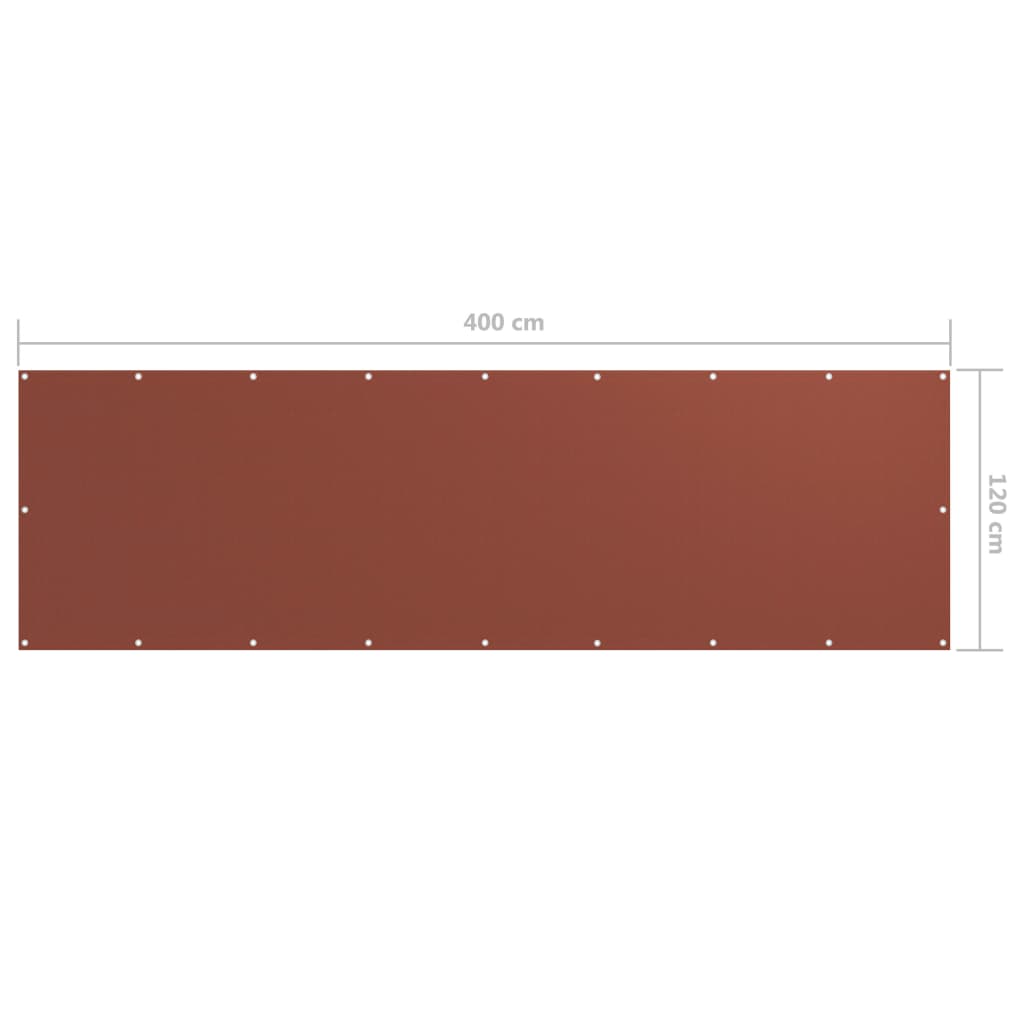 vidaXL Paravan de balcon, cărămiziu, 120 x 400 cm, țesătură oxford