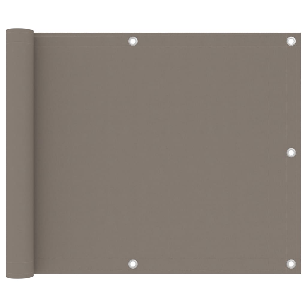 vidaXL Paravan de balcon, gri taupe, 75x500 cm, țesătură oxford