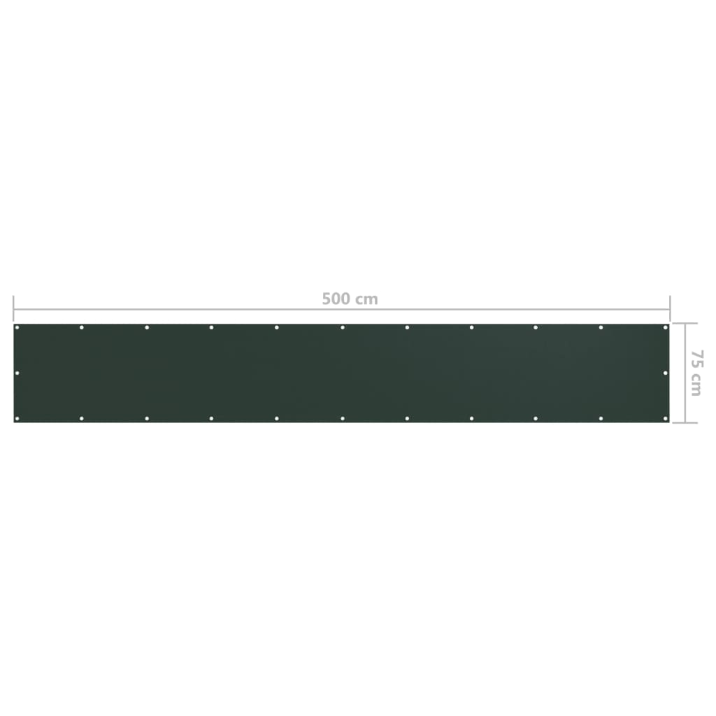 vidaXL Paravan de balcon, verde închis, 75x500 cm, țesătură oxford vidaXL Paravan de balcon, verde închis, 75x500 cm, țesătură oxford