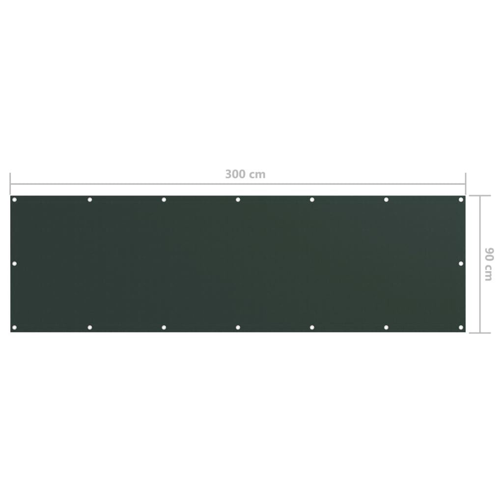vidaXL Paravan de balcon, verde închis, 90x300 cm, țesătură oxford vidaXL Paravan de balcon, verde închis, 90x300 cm, țesătură oxford
