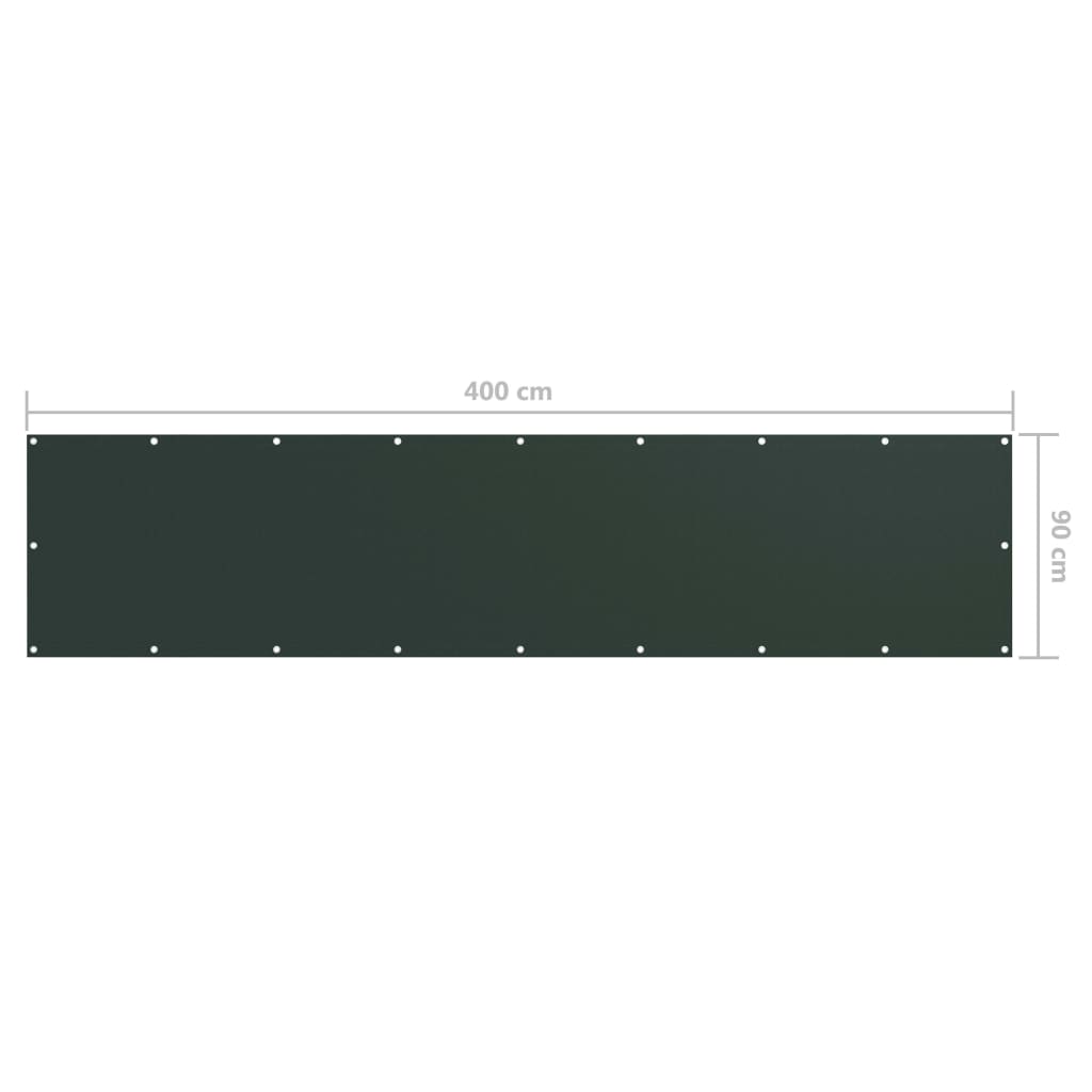 vidaXL Paravan de balcon, verde închis, 90x400 cm, țesătură oxford vidaXL Paravan de balcon, verde închis, 90x400 cm, țesătură oxford