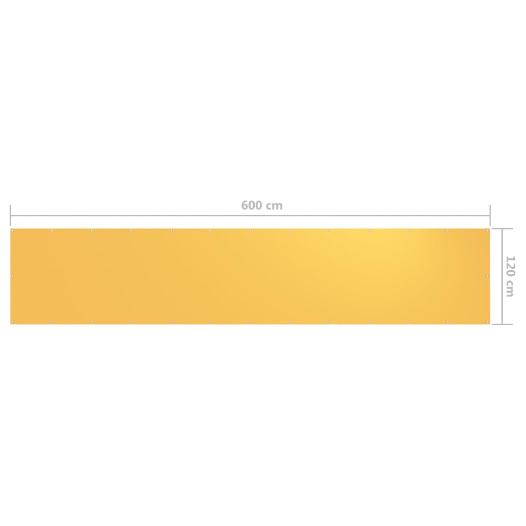 vidaXL Paravan de balcon, galben, 120x600 cm, țesătură Oxford