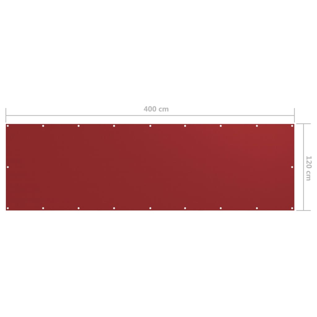 vidaXL Prelată balcon roșu 120x400 cm țesătură Oxford vidaXL Prelată balcon roșu 120x400 cm țesătură Oxford