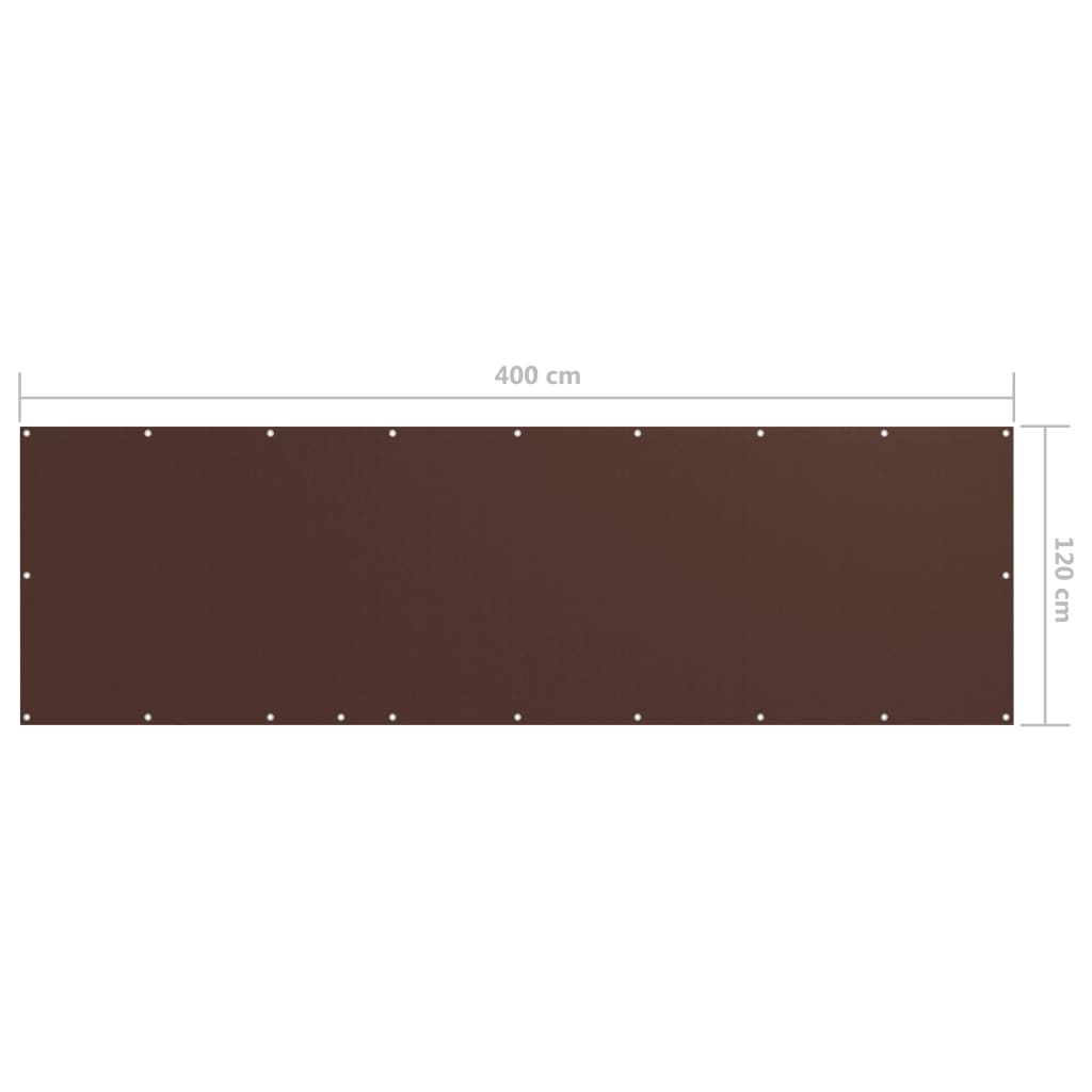 vidaXL Paravan de balcon, maro, 120 x 400 cm, țesătură oxford
