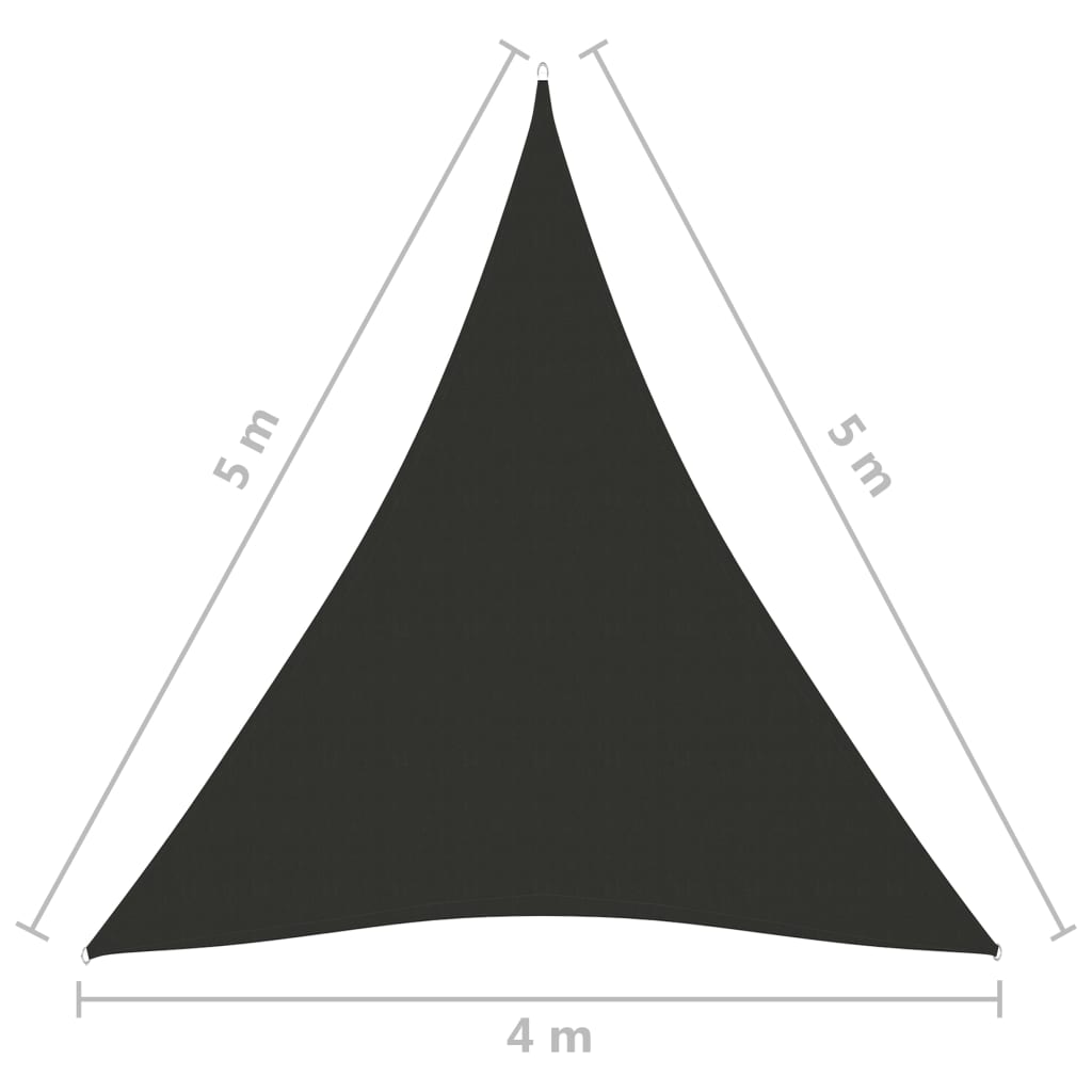vidaXL Parasolar, antracit, 4x5x5 m, țesătură oxford, triunghiular vidaXL Parasolar, antracit, 4x5x5 m, țesătură oxford, triunghiular