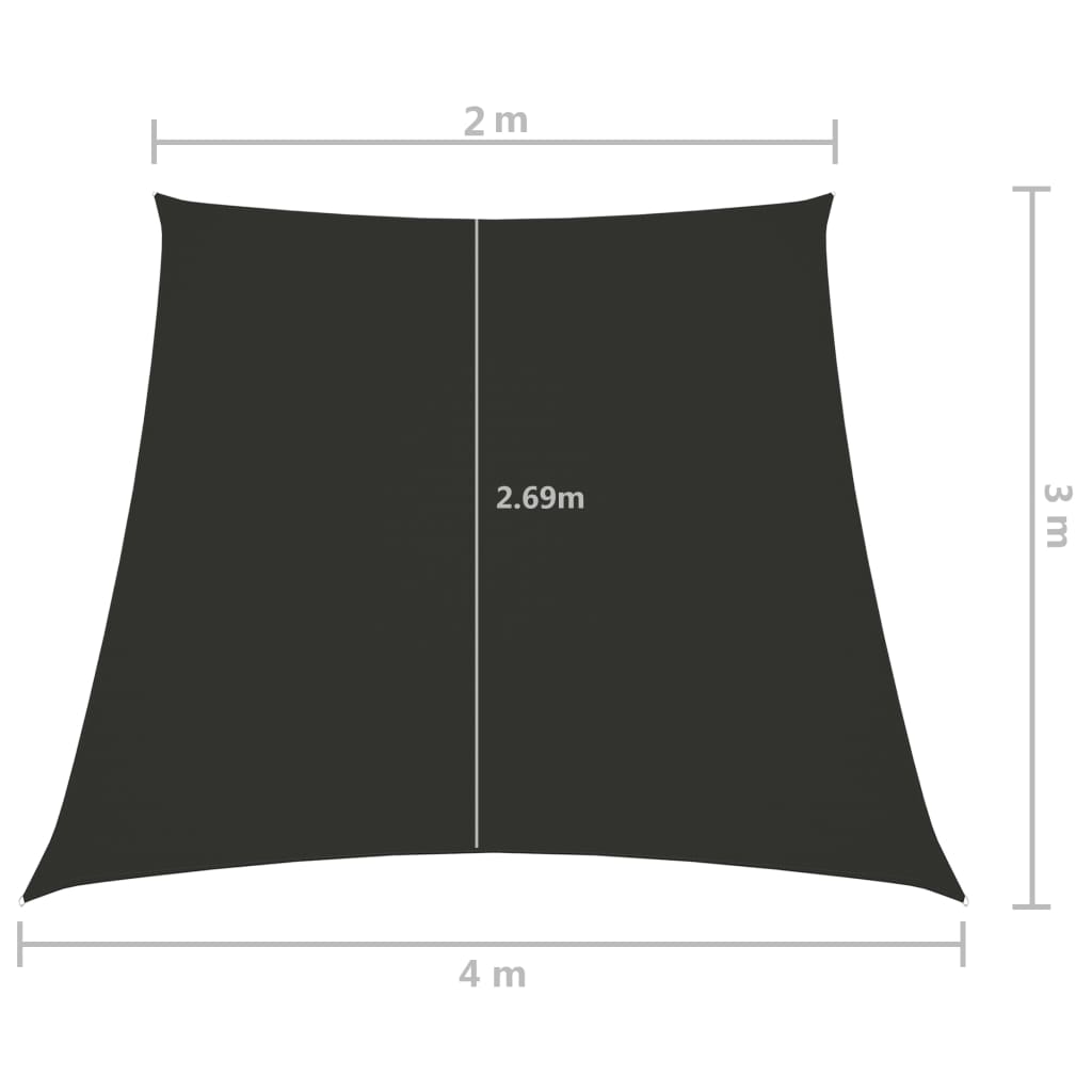 vidaXL Parasolar, antracit, 2/4x3 m, țesătură oxford, trapez
