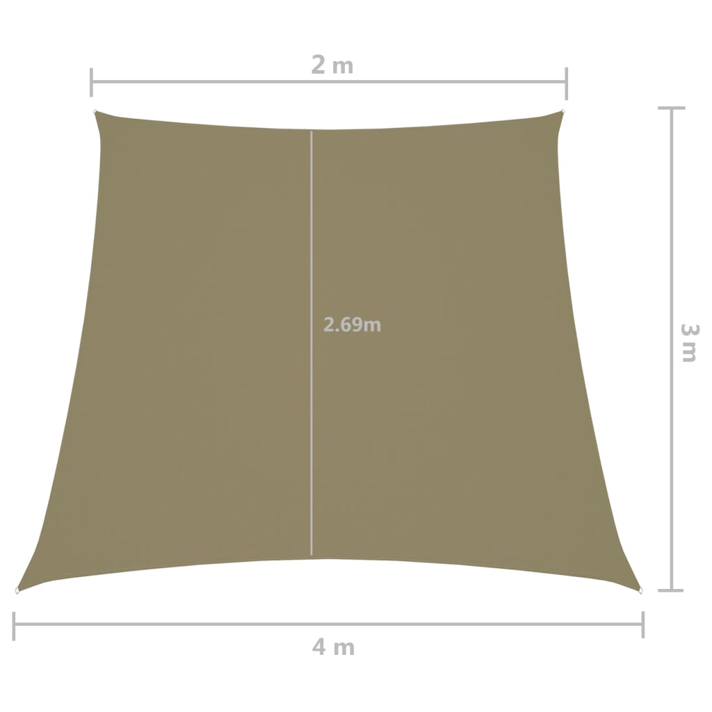 vidaXL Parasolar, bej, 2/4x3 m, țesătură oxford, trapez vidaXL Parasolar, bej, 2/4x3 m, țesătură oxford, trapez