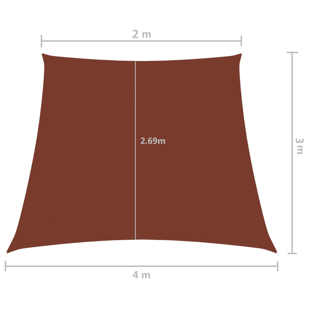 vidaXL Parasolar, cărămiziu, 2/4x3 m, țesătură oxford, trapez vidaXL Parasolar, cărămiziu, 2/4x3 m, țesătură oxford, trapez