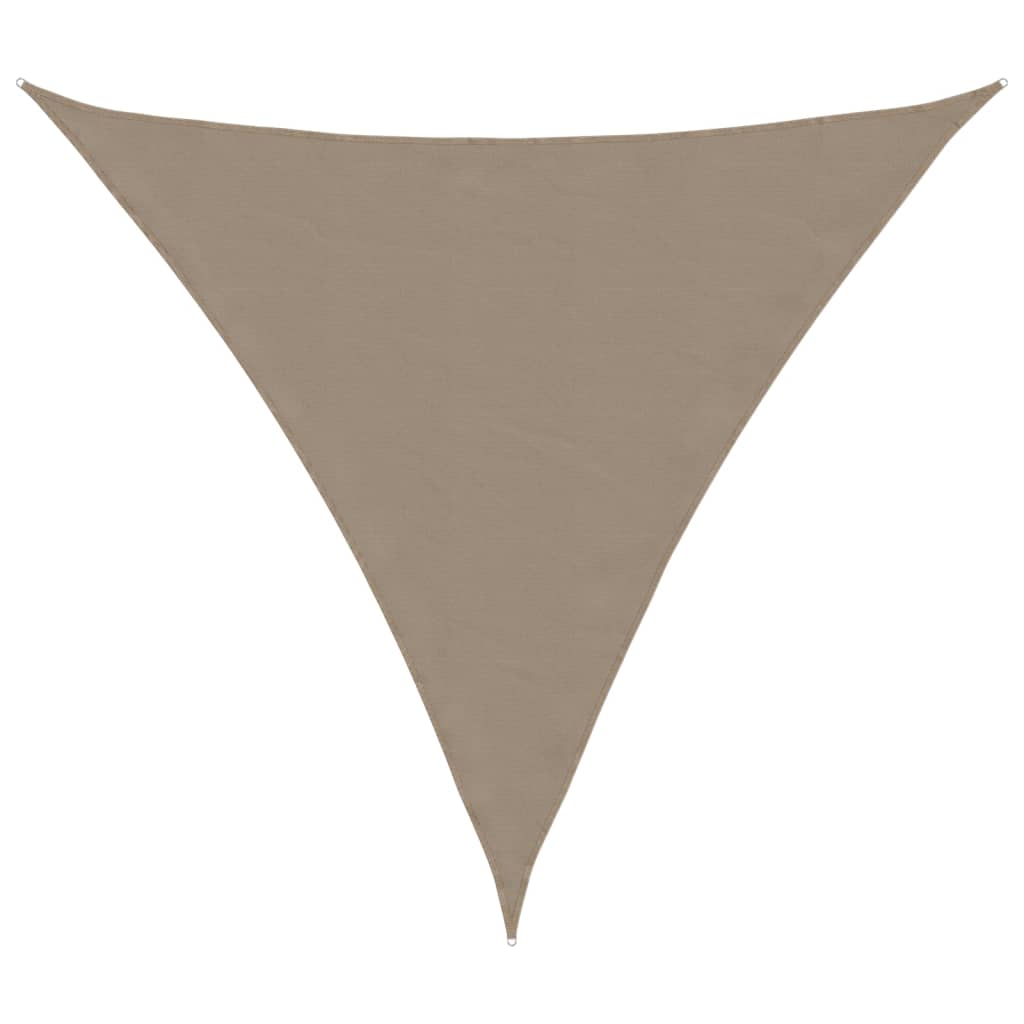vidaXL Parasolar, gri taupe, 5x5x5 m, țesătură oxford, triunghiular vidaXL Parasolar, gri taupe, 5x5x5 m, țesătură oxford, triunghiular