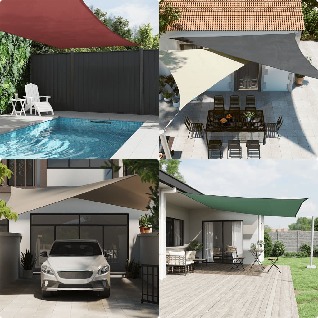 vidaXL Parasolar, verde închis, 3x3x3 m, țesătură oxford, triunghiular