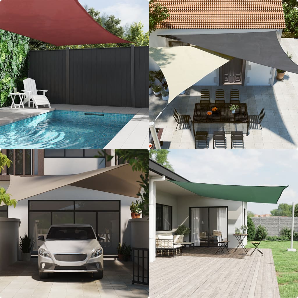 vidaXL Parasolar, verde, 3,6x3,6x3,6 m, țesătură oxford, triunghiular