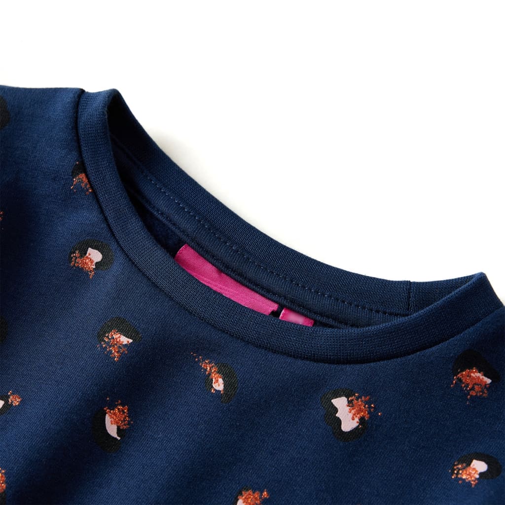 Rochie pentru copii cu mâneci lungi, bleumarin, 104