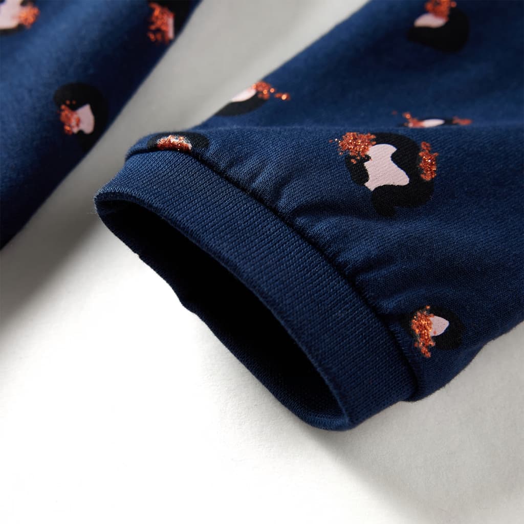 Rochie pentru copii cu mâneci lungi, bleumarin, 104