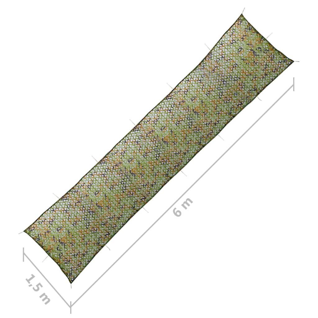 vidaXL Plasă de camuflaj cu geantă de depozitare, verde, 1,5x6 m vidaXL Plasă de camuflaj cu geantă de depozitare, verde, 1,5x6 m