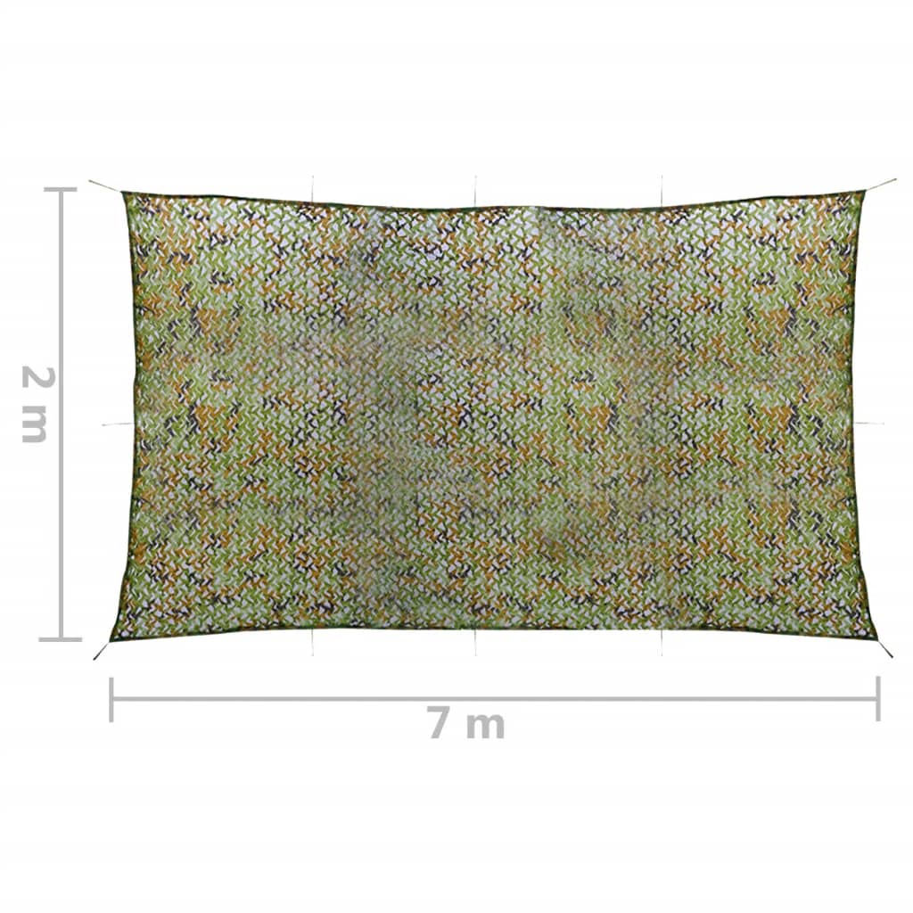 vidaXL Plasă de camuflaj cu geantă de depozitare, verde, 2x7 m vidaXL Plasă de camuflaj cu geantă de depozitare, verde, 2x7 m