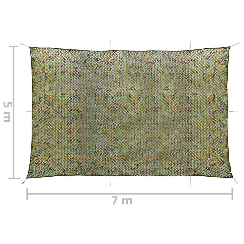 vidaXL Plasă de camuflaj cu geantă de depozitare, verde, 5x7 m vidaXL Plasă de camuflaj cu geantă de depozitare, verde, 5x7 m