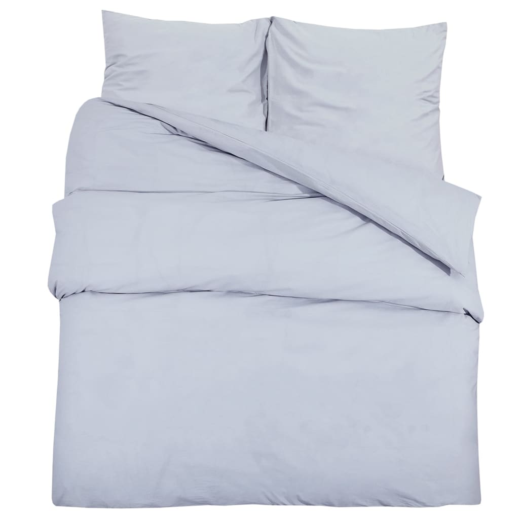 vidaXL Set cu husă de pilotă, gri, 140x200 cm, microfibră