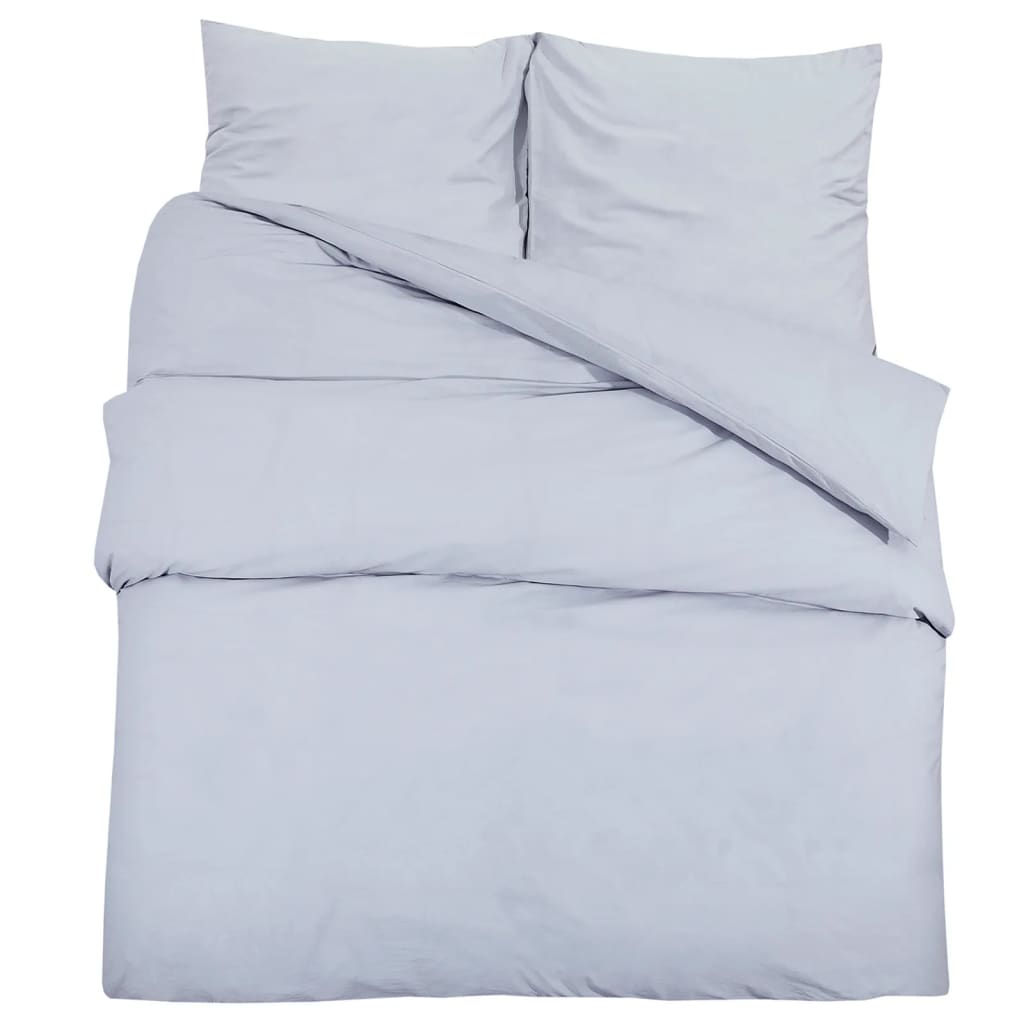 vidaXL Set cu husă de pilotă, gri, 200x220 cm, microfibră