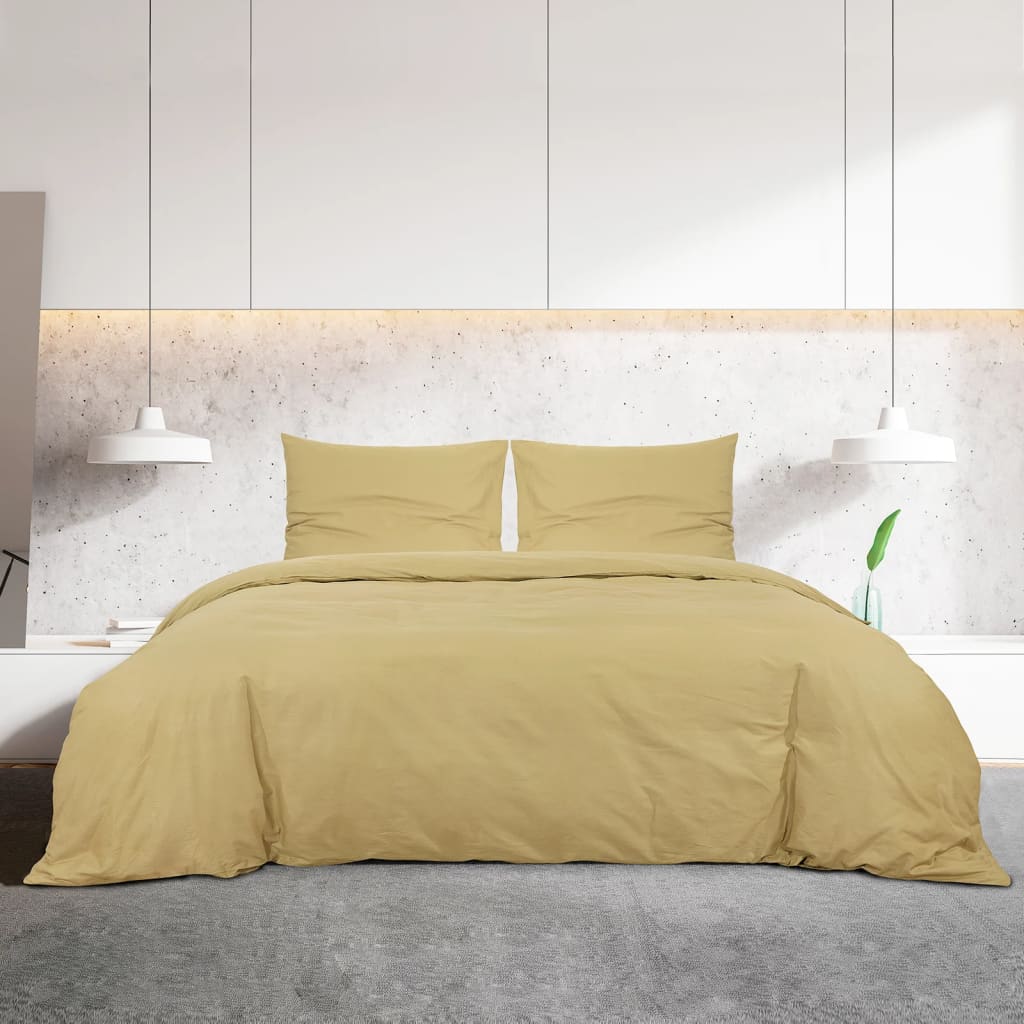 vidaXL Set cu husă de pilotă, gri taupe, 260x240 cm, microfibră